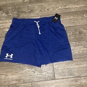 Under Armour Men's Rival Terry 6” Loose Fit Gym Shorts Royal Blue XXL NEW $45